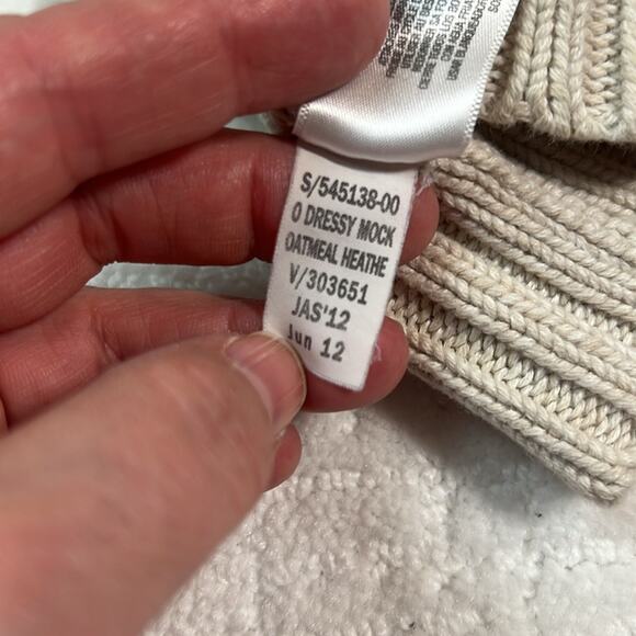 Old Navy cable knit mock neck beige long sleeves cotton fisherman sweater 5T - Picture 7 of 7